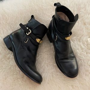 Michael Kors Leather Moto Boots